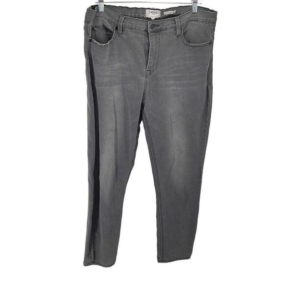 JANE Jeans high waist Casual Mid Rise Skinny Jeans Denim Pants Black 14 Large - Picture 1 of 9